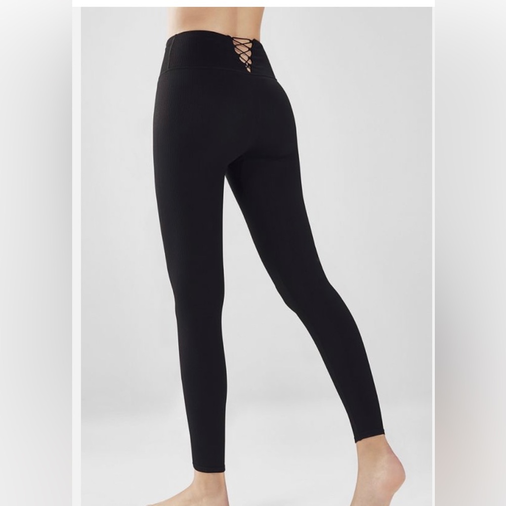 Black High waisted seamless rib legging